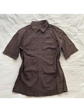 Y2K Marithe Francois Girbaud Brown Button Up Utility Shirt Size M